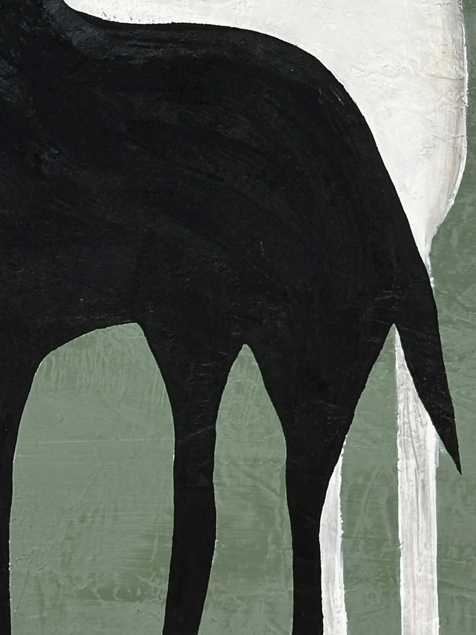 Quadro dipinto a mano con cornice in legno Contrast