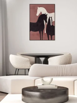 Quadro dipinto a mano con cornice in legno Blend