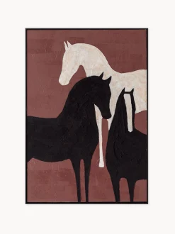 Quadro dipinto a mano con cornice in legno Blend
