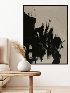 Quadro dipinto a mano con cornice in legno Without