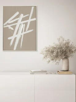 Quadro dipinto a mano con cornice in legno Cross
