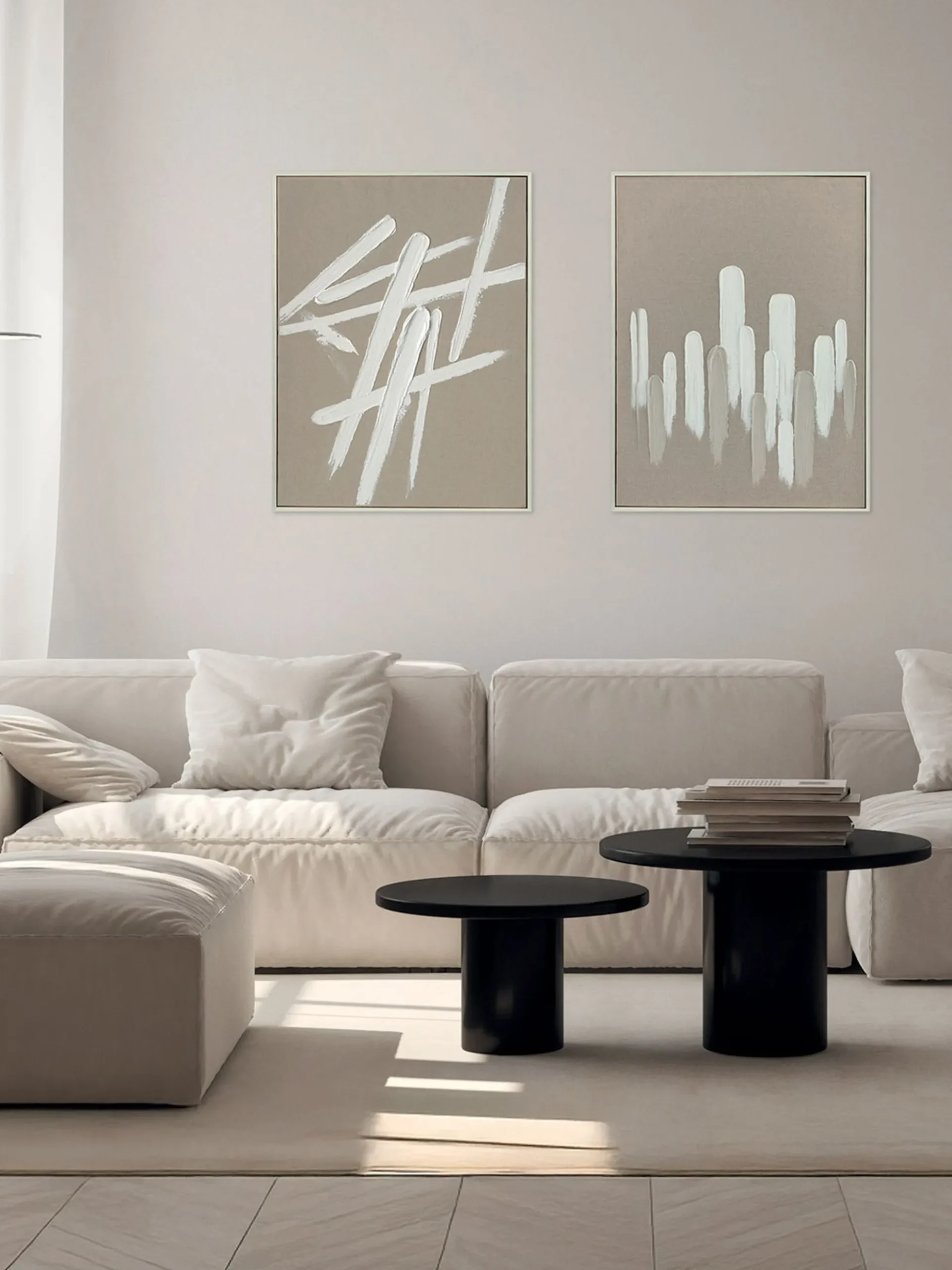 Quadro dipinto a mano con cornice in legno Cross