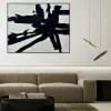 Quadro dipinto a mano con cornice in legno Omaggio A Kline