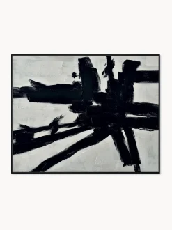 Quadro dipinto a mano con cornice in legno Omaggio A Kline