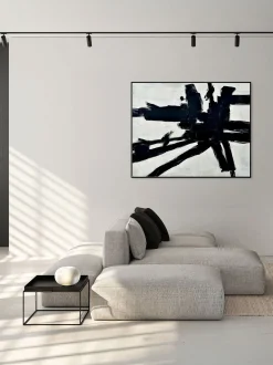 Quadro dipinto a mano con cornice in legno Omaggio A Kline