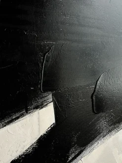 Quadro dipinto a mano con cornice in legno Omaggio A Kline