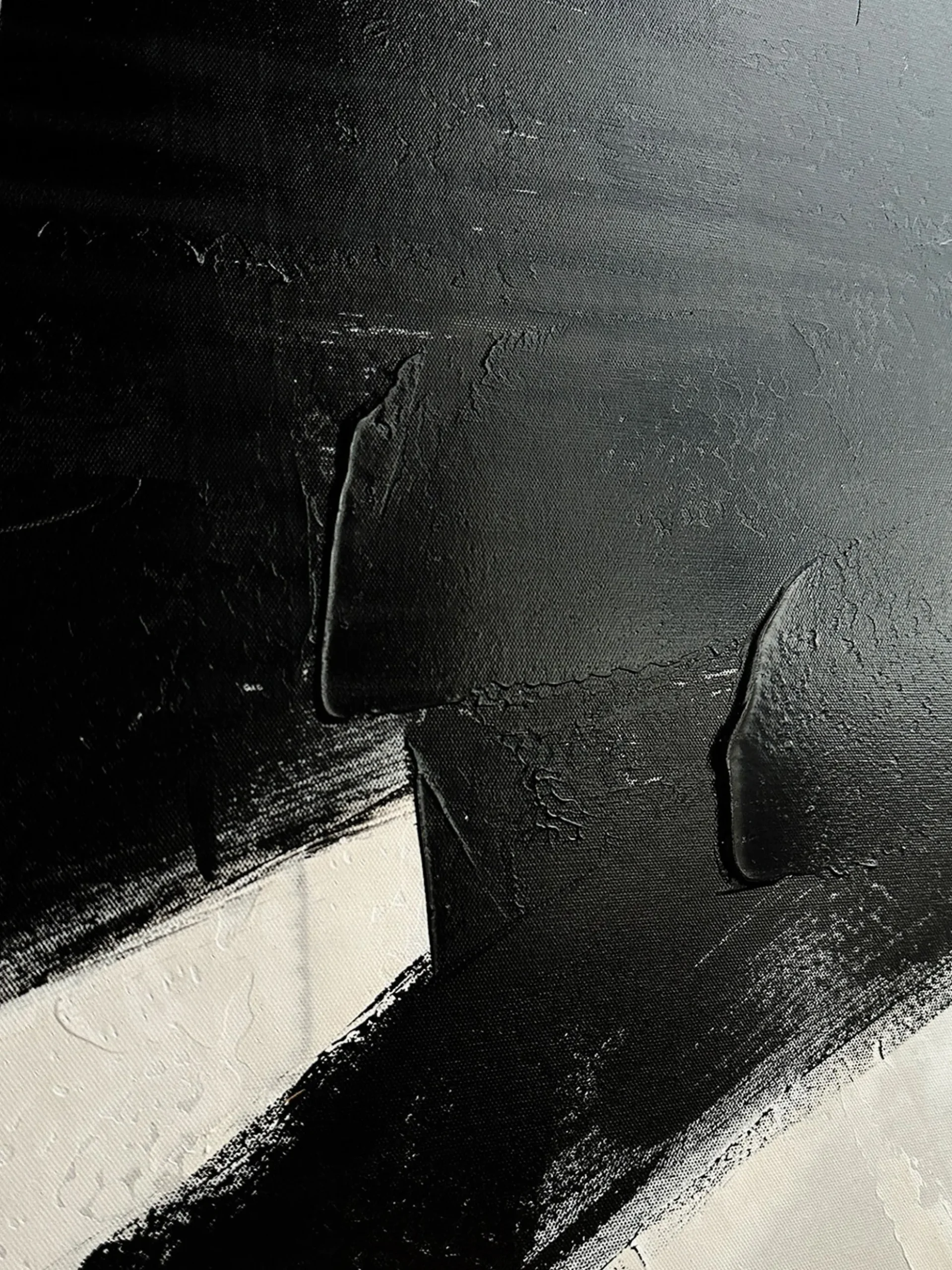 Quadro dipinto a mano con cornice in legno Omaggio A Kline
