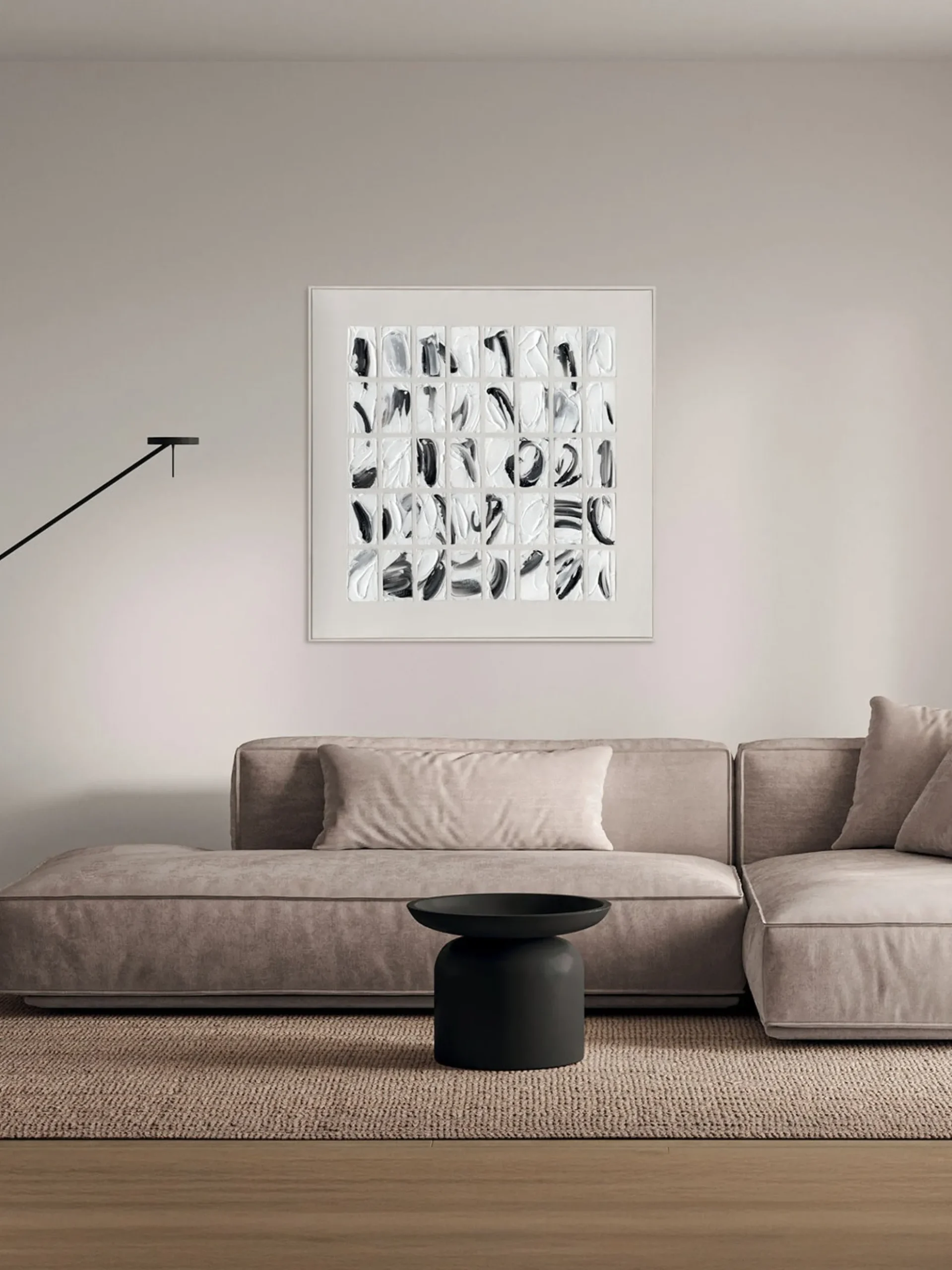 Quadro dipinto a mano con cornice in legno Peirce
