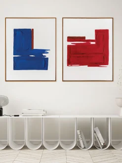 Quadro dipinto a mano con cornice in legno Racing Red