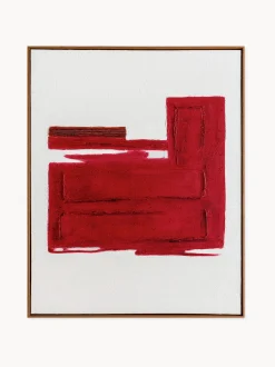 Quadro dipinto a mano con cornice in legno Racing Red