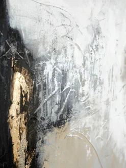 Quadro dipinto a mano con cornice in legno White Noir