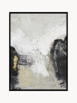 Quadro dipinto a mano con cornice in legno White Noir
