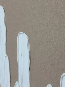 Quadro dipinto a mano con cornice in legno Upside