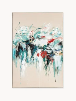 Quadro dipinto a mano con cornice in legno Hurricane