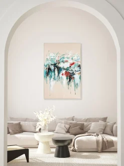 Quadro dipinto a mano con cornice in legno Hurricane