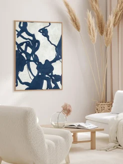 Quadro su tela dipinto a mano con cornice in legno Blueplay