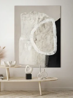 Quadro su tela dipinto a mano White Stone