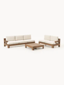 Salotto da giardino componibile in legno di acacia Joshua 4 pz