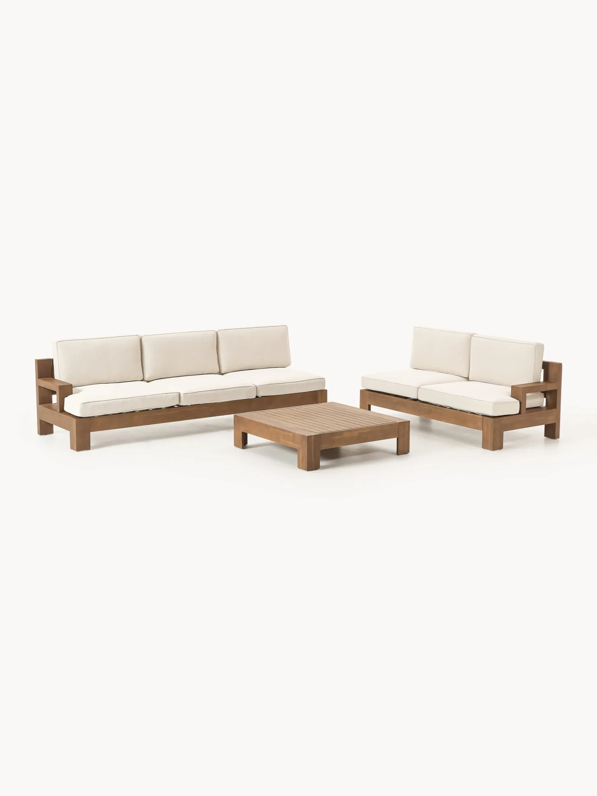 Salotto da giardino componibile in legno di acacia Joshua 4 pz