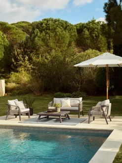 Salotto da giardino in legno di acacia Lu, set da 4
