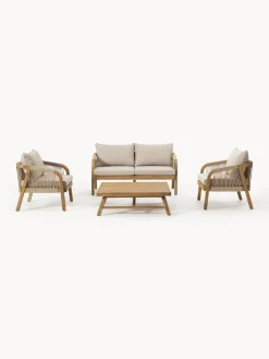 Salotto da giardino in legno di acacia Lu 4 pz
