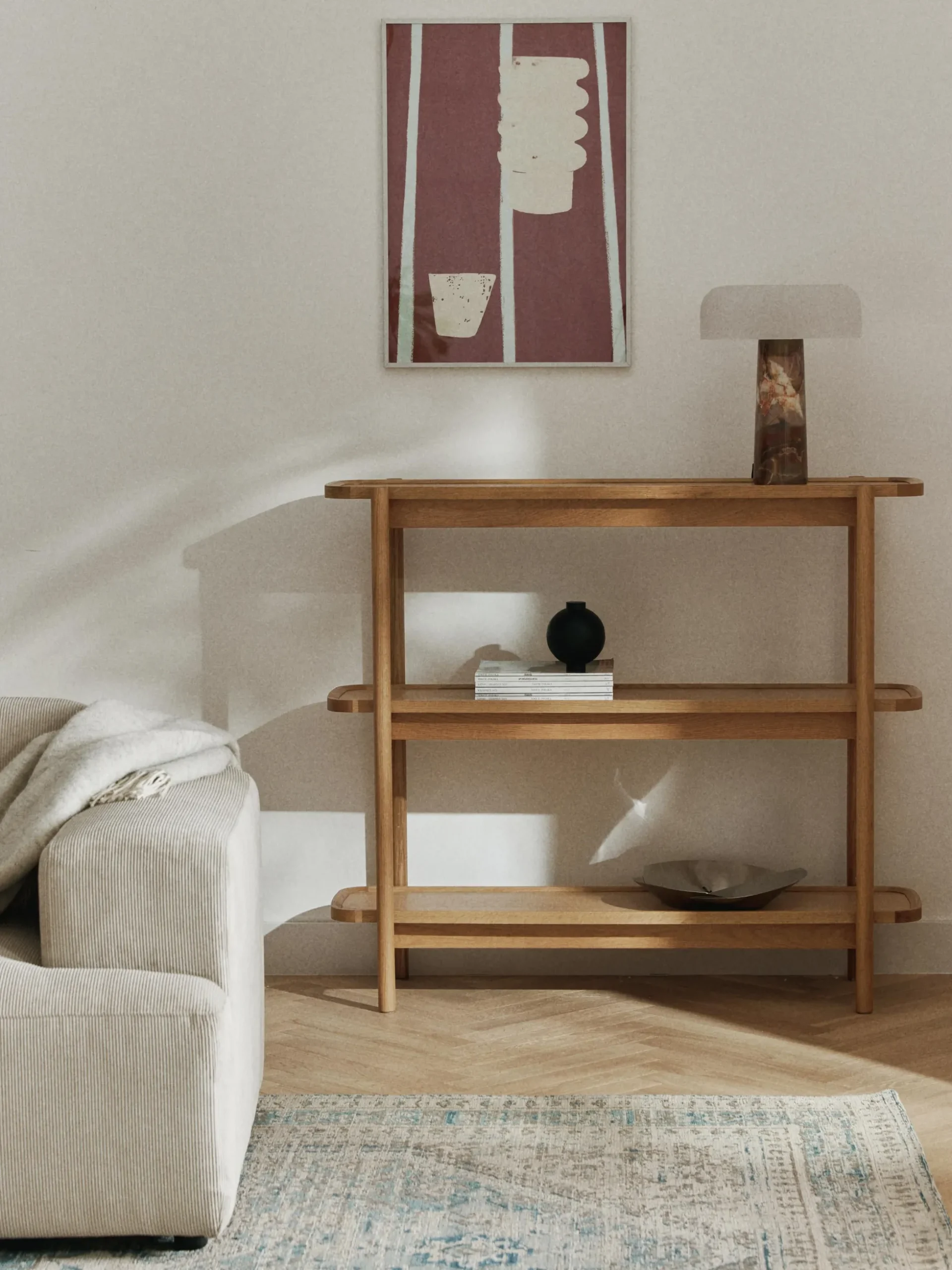 Scaffale basso in legno Libby