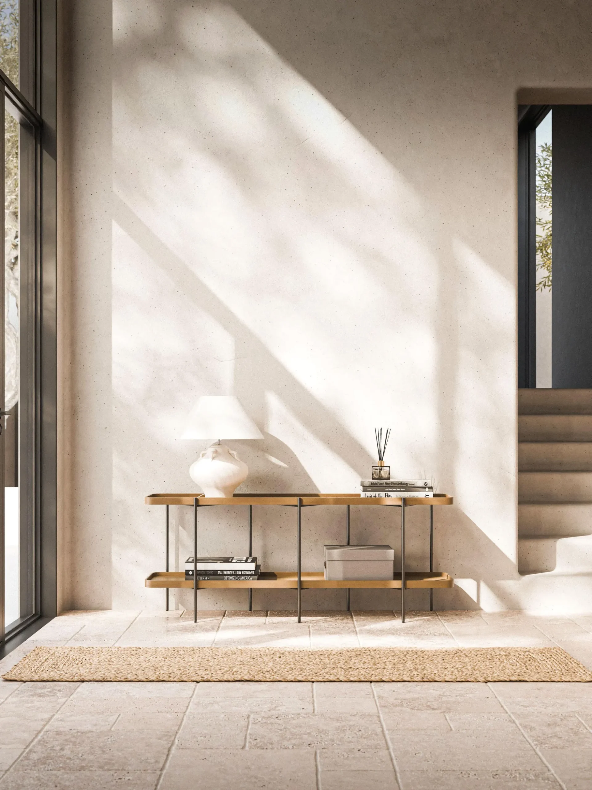 Scaffale basso in legno Renee