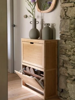 Scarpiera da parete in legno di bambù Kedar