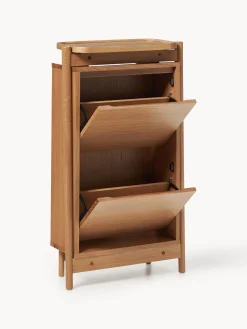 Scarpiera in legno con ripiani pieghevoli Libby
