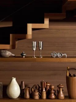 Scatola portaoggetti martelé fatta a mano con flute da champagne Box Martelé, set da 5