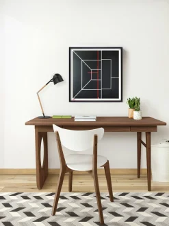 Scrivania in legno con cassetto Bau