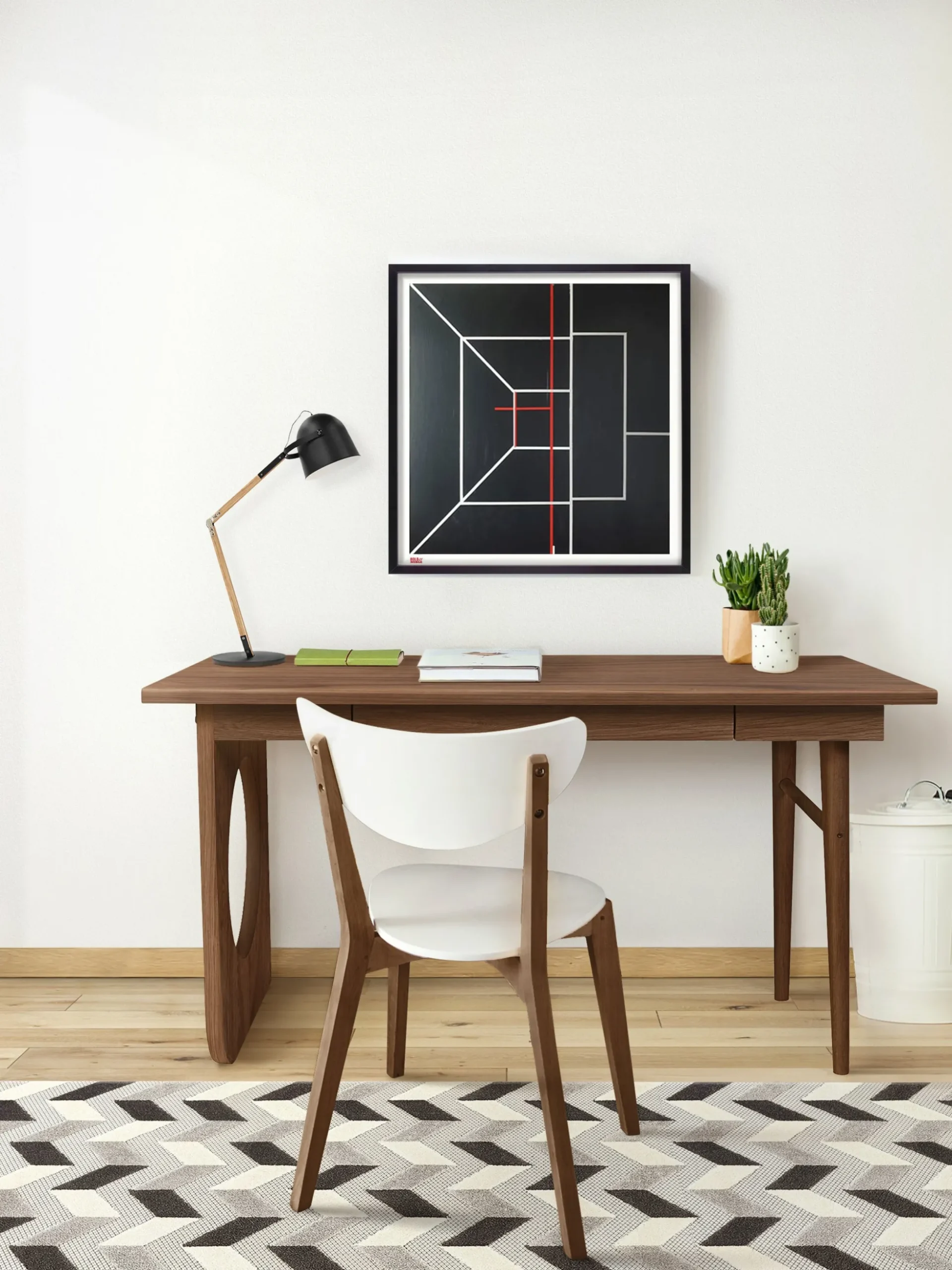 Scrivania in legno con cassetto Bau