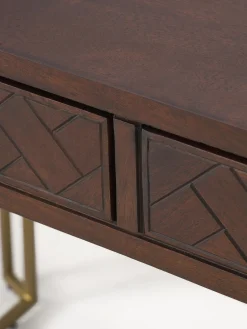 Scrivania in legno di mango con motivo spina di pesce Luca