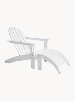 Sedia a sdraio da giardino in mogano fatta a mano con sgabello Adirondack