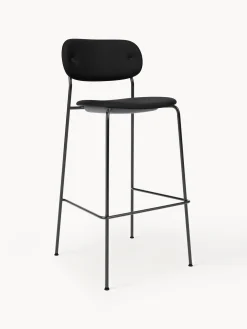 Sedia alta in pelle con struttura in metallo Co