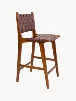 Sedia alta intrecciata in legno di teak Perugia
