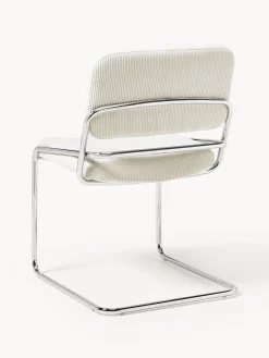 Sedia cantilever in velluto a coste Don