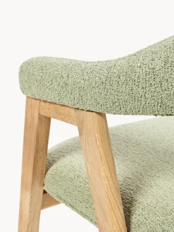Sedia con braccioli con rivestimento bouclé Nik