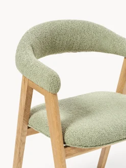 Sedia con braccioli con rivestimento bouclé Nik