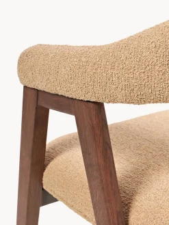Sedia con braccioli con rivestimento bouclé Nik