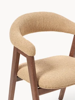 Sedia con braccioli con rivestimento bouclé Nik