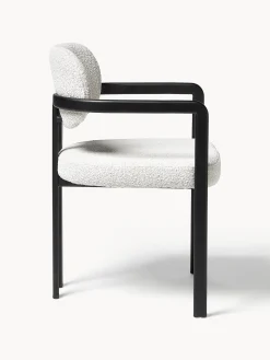 Sedia con braccioli in bouclé Adrien