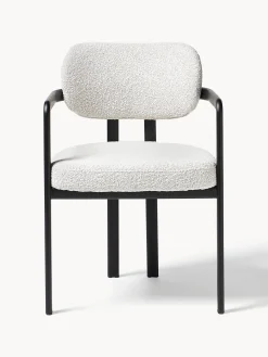 Sedia con braccioli in bouclé Adrien