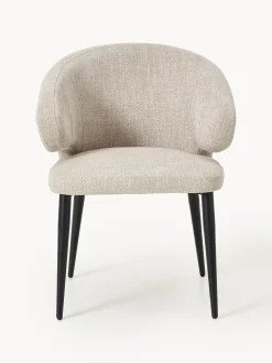 Sedia con braccioli in bouclé Celia