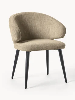 Sedia con braccioli in bouclé Celia