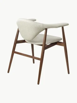 Sedia con braccioli in legno di noce Masculo