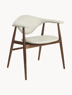 Sedia con braccioli in legno di noce Masculo