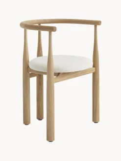 Sedia con braccioli in legno di quercia Bukowski