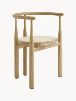 Sedia con braccioli in legno di quercia Bukowski