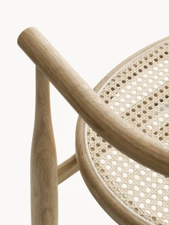 Sedia con braccioli in legno di quercia Bukowski